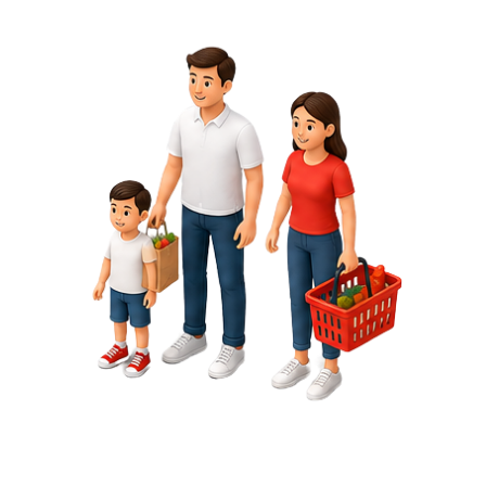 Ilustrasi keluarga konsumen My SKIN